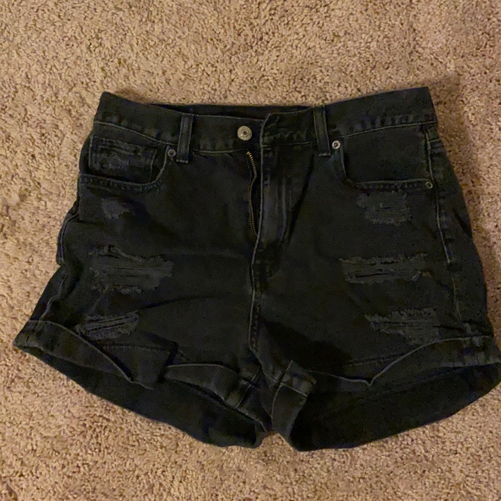American Eagle Black Mom Shorts